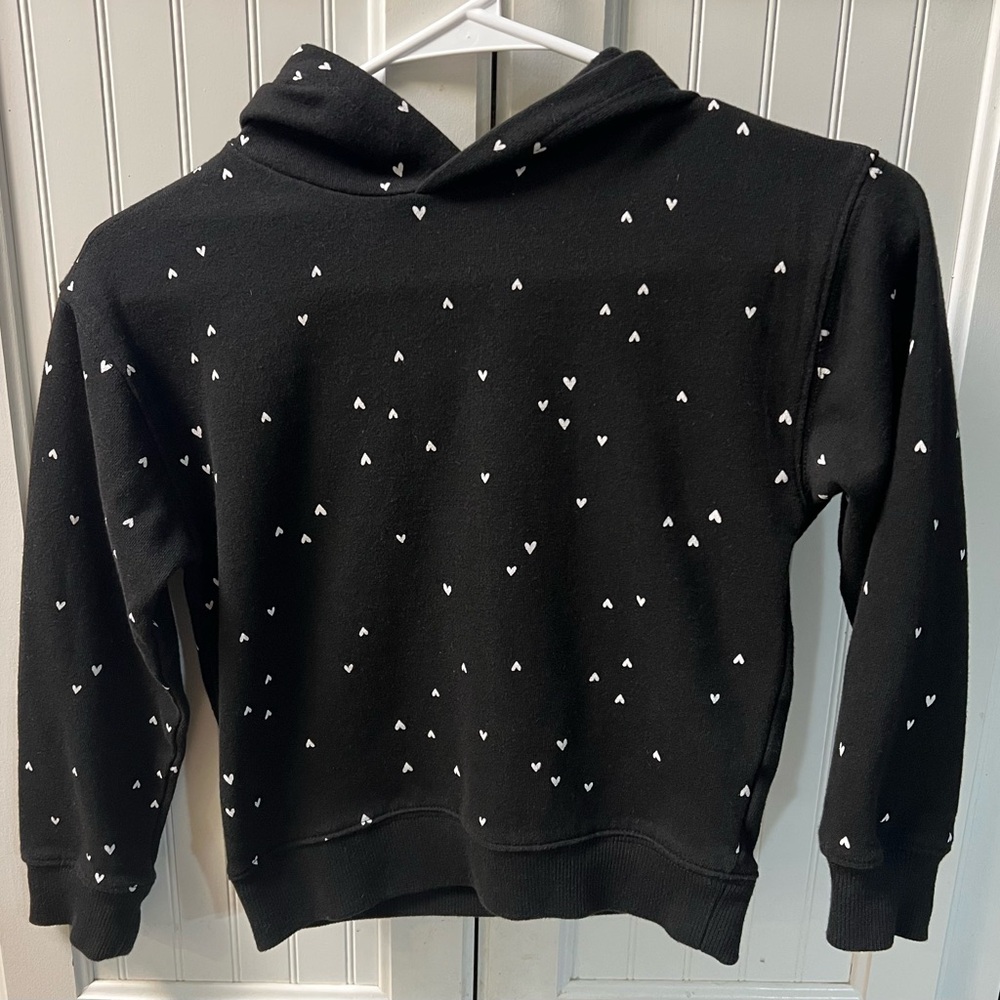 Black Hoodie with white hearts